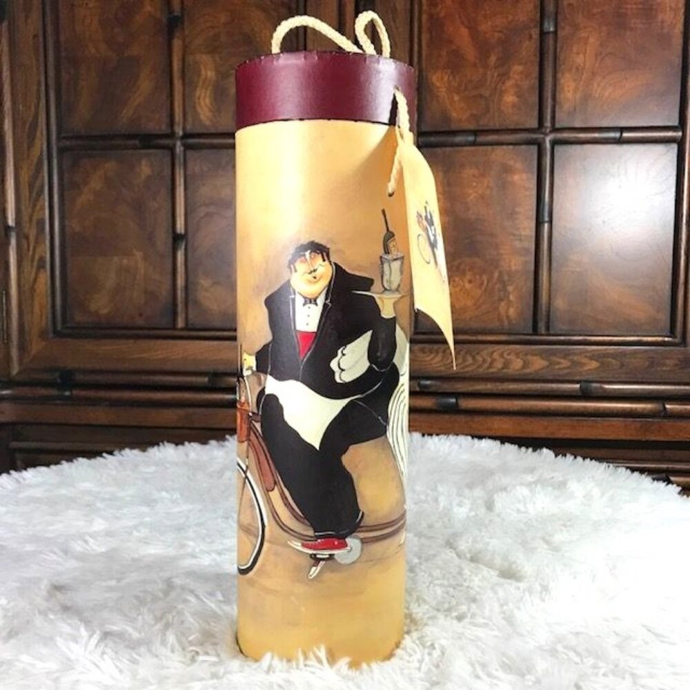 NWOT Tri-Coastal Design Tandem Bicycling Wine Chefs Wine Tube w/ Lid & Gift Tag